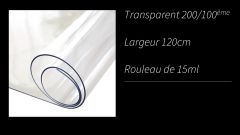 TR200/120 Transparent 2mm largeur 120cm